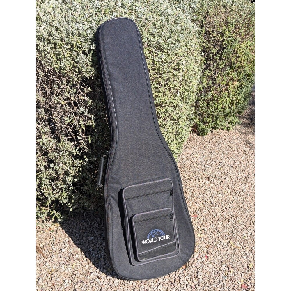 World Tour Acoustic Guitar Gig Bag Deluxe Padded Backpack Case Black Dual Pocket